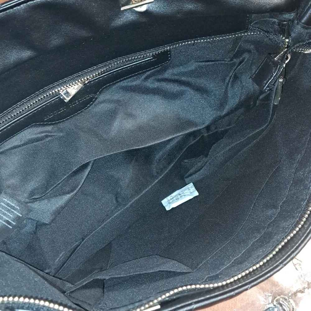 FLASH SALE Badgley Mischka Elegant Black Quilted Tote Bag New 129 - Picture 7 of 7
